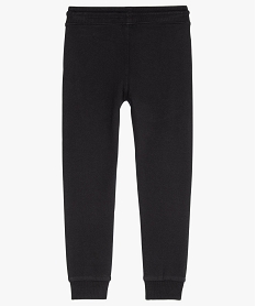 pantalon de jogging garcon en molleton doux uni noirB129201_2