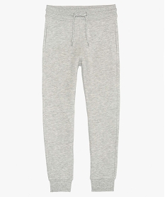 GEMO Pantalon de jogging garçon en molleton doux chiné Gris