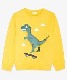 sweat garcon avec motif xxl anime dinosaure jauneB130101_1