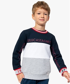 sweat garcon tricolore - lulu castagnette bleuB131701_1