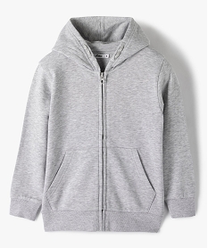 GEMO Sweat zippé et molletonné à capuche garçon Gris