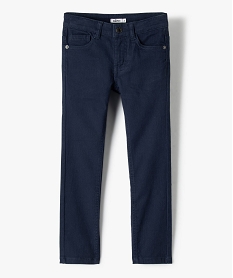 GEMO Pantalon garçon uni coupe Slim extensible navy