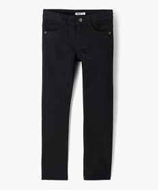 GEMO Pantalon garçon uni coupe Slim extensible Noir