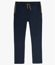 pantalon garcon en maille - taille elastiquee bleuB136701_1