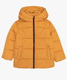 GEMO Doudoune garçon à capuche et zip imperméable Orange