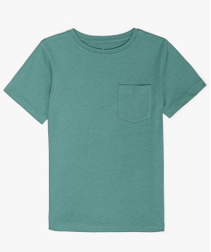GEMO Tee-shirt garçon uni à manches courtes en coton bio Vert