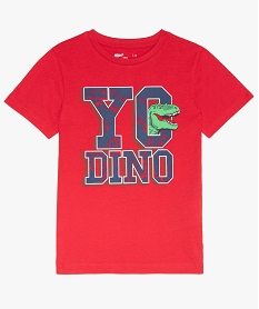 GEMO Tee-shirt garçon avec motif et inscription Rouge