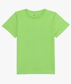 GEMO Tee-shirt garçon uni à manches courtes Vert