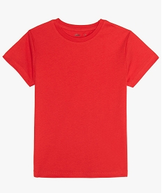 GEMO Tee-shirt garçon uni à manches courtes Rouge