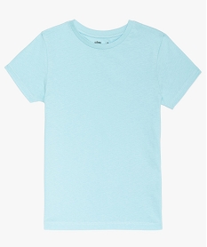 GEMO Tee-shirt garçon uni à manches courtes bleu standard