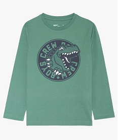 GEMO Tee-shirt garçon à manches longues avec motif Vert