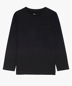 GEMO Tee-shirt à manches longues avec poche poitrine garçon Noir