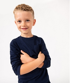 GEMO Tee-shirt à manches longues avec poche poitrine garçon navy