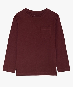GEMO Tee-shirt à manches longues avec poche poitrine garçon Rouge