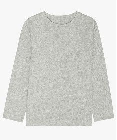 GEMO Tee-shirt à manches longues avec poche poitrine garçon chiné Gris