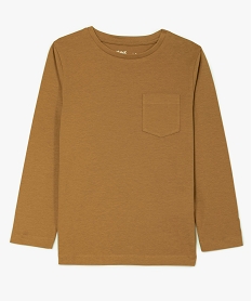 GEMO Tee-shirt à manches longues avec poche poitrine garçon Jaune