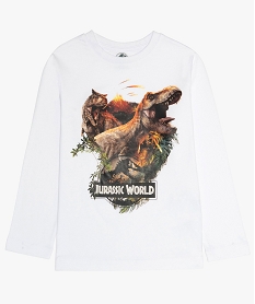 GEMO Tee-shirt garçon à manches longues imprimé - Jurassic World Blanc
