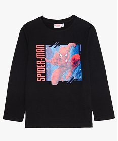 GEMO Tee-shirt garçon à manches longues - Marvel Imprimé Spiderman Noir