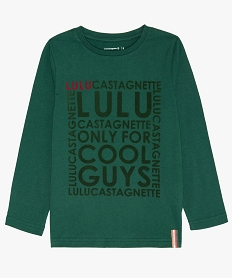 GEMO Tee-shirt garçon imprimé appliqué velours - Lulu Castagnette Vert