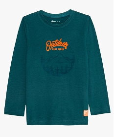 GEMO Tee-shirt garçon à manches longues avec motif bleu standard