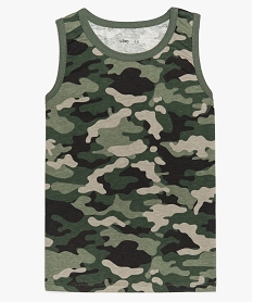 debardeur garcon en coton imprime camouflage multicoloreB145601_1