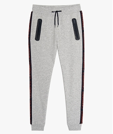 jogging garcon molletonne avec bandes contrastantes gris pantalonsB145801_1