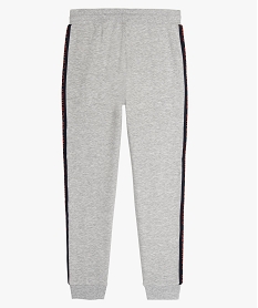jogging garcon molletonne avec bandes contrastantes gris pantalonsB145801_2