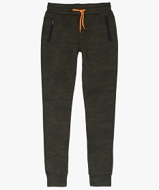 pantalon de jogging garcon imprime a ceinture elastiquee vert pantalonsB145901_1
