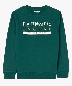 GEMO Sweat garçon imprimé XXL en molleton chaud vert standard