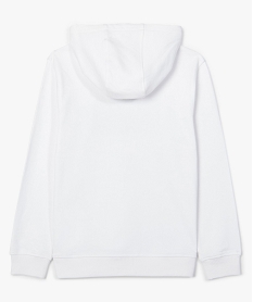 sweat garcon a capuche en jersey molletonne et imprime blancB147001_2