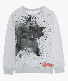 GEMO Sweat garçon intérieur doux - Marvel Imprimé XXL Captain America Gris