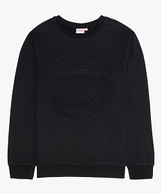 GEMO Sweat garçon intérieur doux - Marvel Motif X-Men ton sur ton en relief Noir