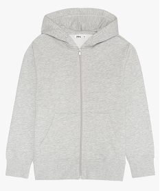 GEMO Sweat garçon zippé avec capuche doublée en molleton chiné Multicolore