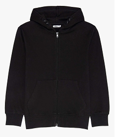 GEMO Sweat garçon zippé avec capuche doublée Noir