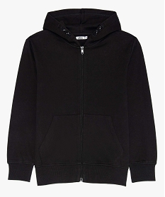 GEMO Sweat garçon zippé avec capuche doublée Noir