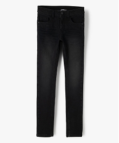 jean garcon ultra skinny stretch avec plis aux hanches noir jeansB149101_1