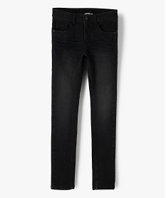 GEMO Jean garçon ultra skinny stretch avec plis aux hanches Noir