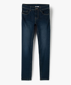 jean garcon ultra skinny stretch avec plis aux hanches bleu jeansB149301_1