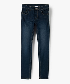 GEMO Jean garçon ultra skinny stretch avec plis aux hanches Bleu