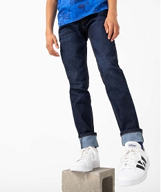 GEMO Jean coupe Slim 5 poches garçon Bleu