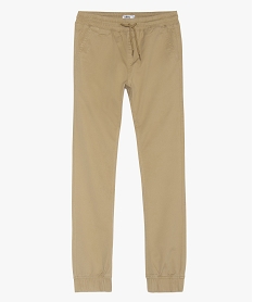 GEMO Pantalon garçon en toile avec taille et bas de jambe élastiqués Beige