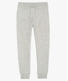 GEMO Pantalon de jogging garçon en molleton avec cordon fantaisie chiné Gris