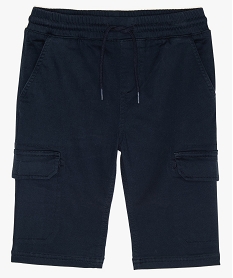GEMO Bermuda garçon en maille à poches latérales noir chine