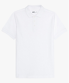 GEMO Polo à manches courtes uni en maille piquée garçon blanc standard