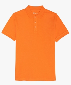 polo a manches courtes uni en maille piquee garcon orangeB152801_1