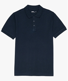 GEMO Polo à manches courtes uni en maille piquée garçon noir chine