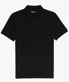 GEMO Polo à manches courtes uni en maille piquée garçon noir standard