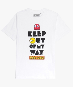 GEMO Tee-shirt garçon à manches courtes avec motif PAC MAN Blanc