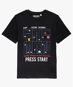 GEMO Tee-shirt garçon à manches courtes avec motif PAC MAN Noir