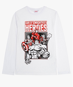 GEMO Tee-shirt garçon à manches longues imprimé - Marvel blanc standard